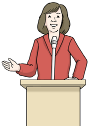 Eine Frau hält eine Rede